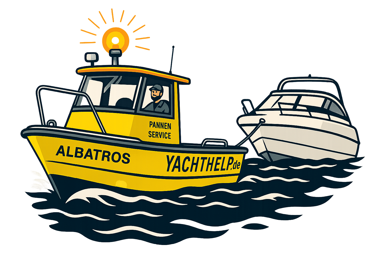 Yachthelp Abschleppboot